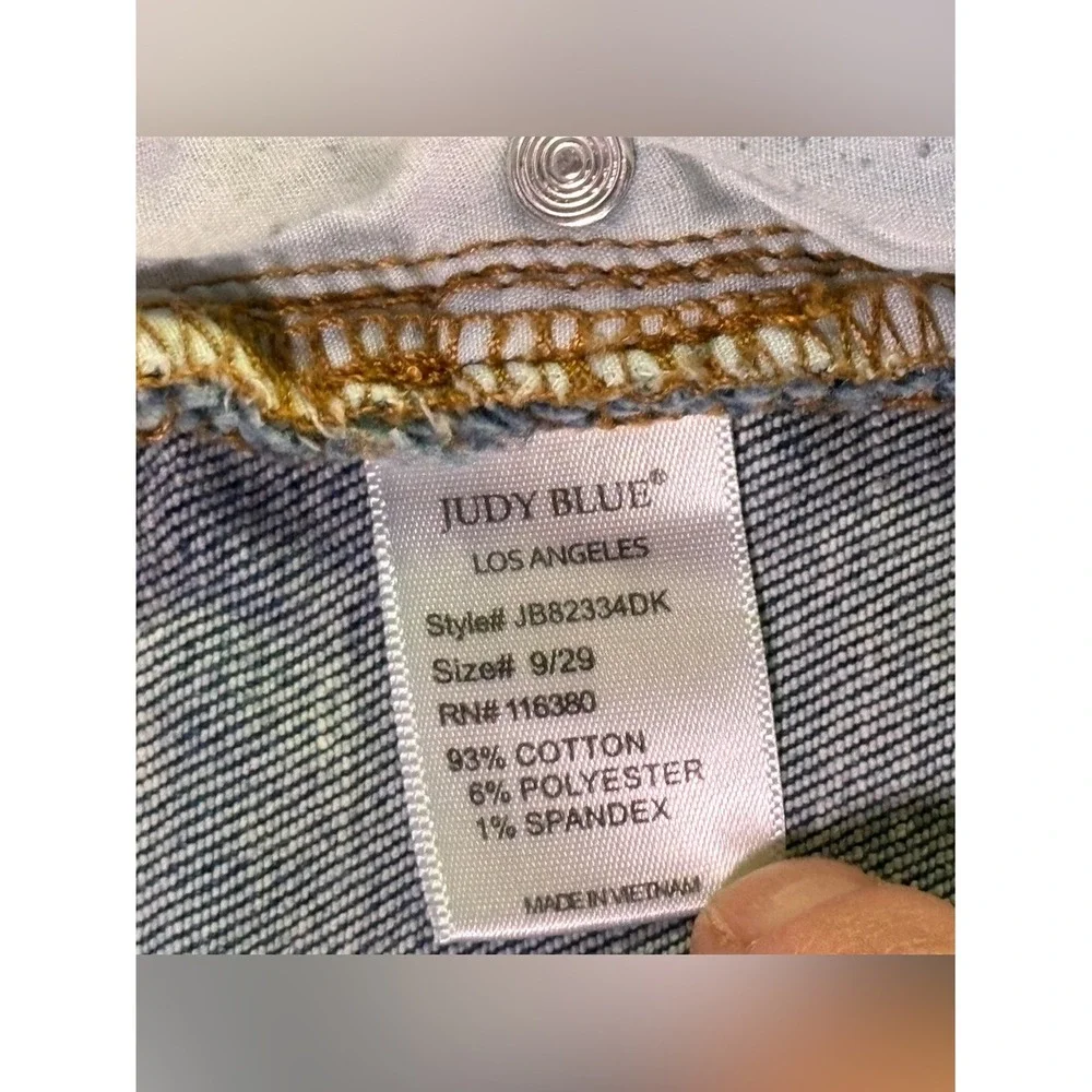 Judy Blue Slim Fit Distressed Skinny Jeans Size 9/29 Medium Wash Stretch‎ Denim